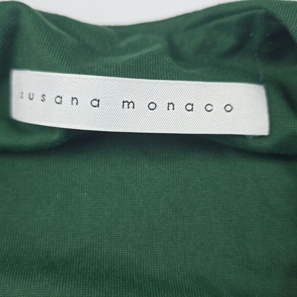 Susana Monaco -1717 NWT Long Sleeve Twist Dolman Top in Sycamore Dark Green M - Picture 4 of 11
